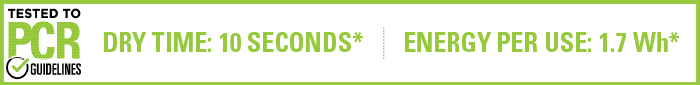The XLERATOReco Hand Dryer - Dry Time: 10 seconds, Energy Per Use: 1.7Wh