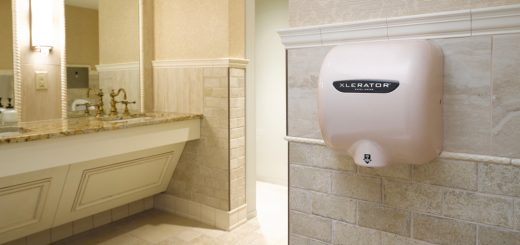 Sleek Public Restroom with Energy Efficient Hand Dryer
