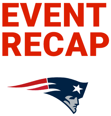 Event Recap Text and Patriots Logo
