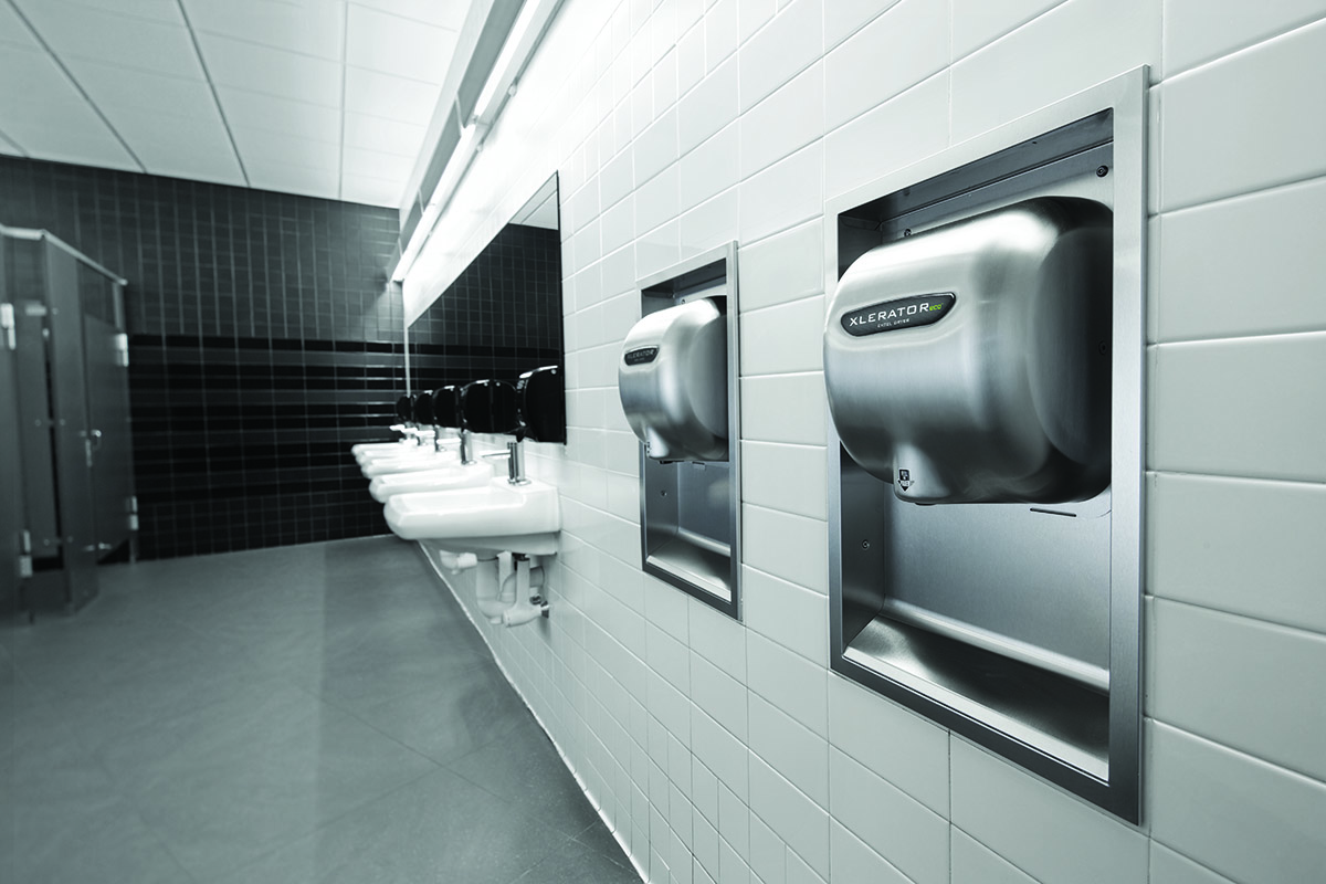 Longmeadow High bathrooms feature XLERATORs