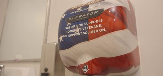 Custom, American Flag themed XLERATOR Hand Dryer