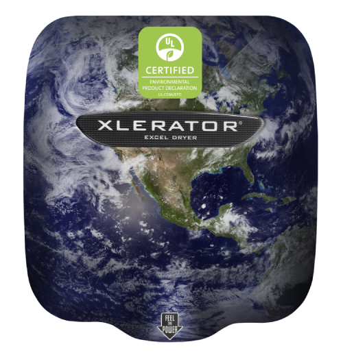 XLERATOR Hand Dryer cover featuring Earth image