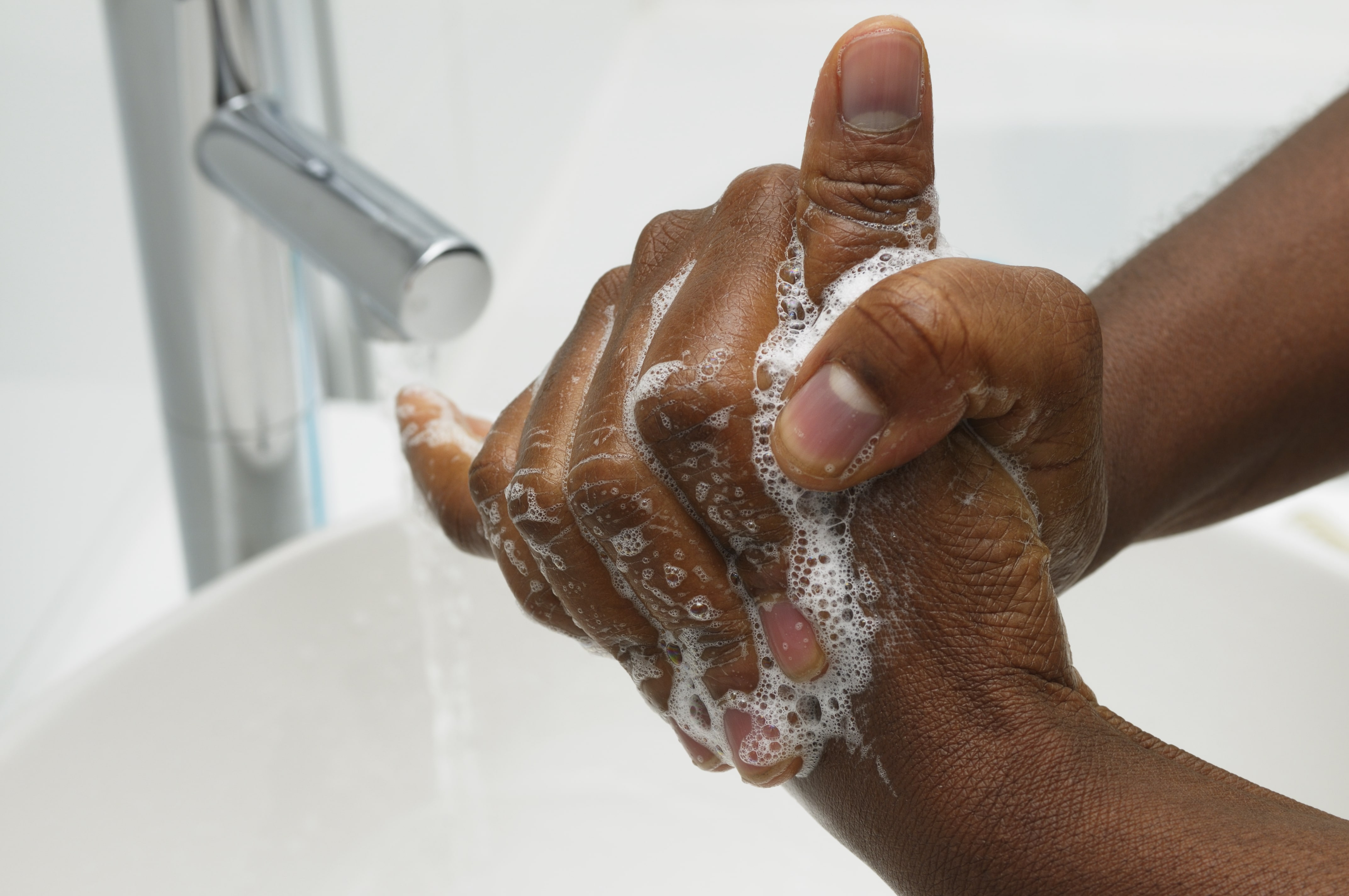 Important to thoroughly wash hands before drying