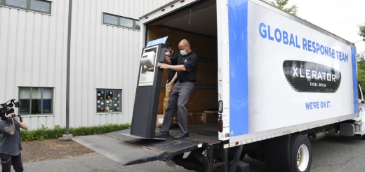 The Excel Dryer Global response team donating a mobile unit