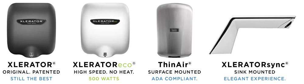 Excel line of environmentally friendly hand dryers