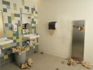 Paper Towels create additional restroom cleaning and maintenance needs.